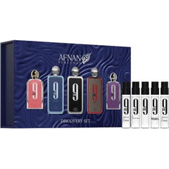 Afnan 9 Series Discovery Kit packaging, ideal for gifting and travel sampling.