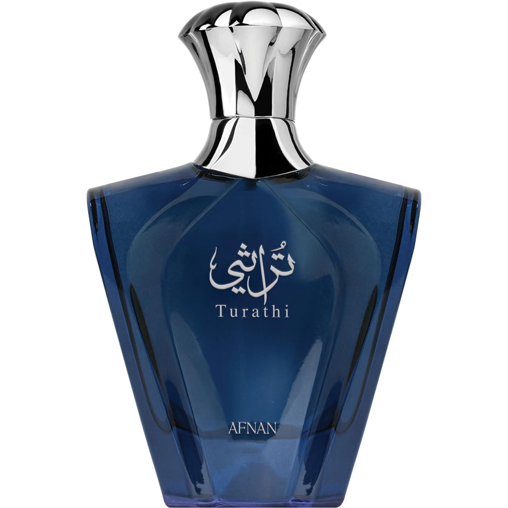 Afnan Turathi Blue bottle front view for a fresh masculine impression