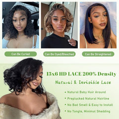 Afribye body wave 13x6 hd lace front wig pre-plucked hairline for easy parting.