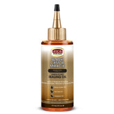 African Pride Black Castor Miracle Oil bottle demonstrating moisture locking for hair.
