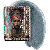 AFRIKI African Net Sponge exfoliating loop in the shower for smoother skin.