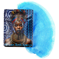 AFRIKI African Net Sponge front view showing long exfoliating reach for all areas