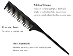 AFT90 3 Teasing Comb pack back view highlights durable carbon fiber construction.