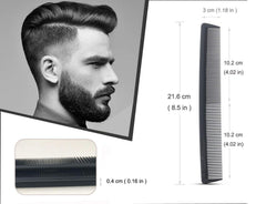 AFT90 Carbon Fiber Teasing Comb with a smooth surface for comfortable parting.