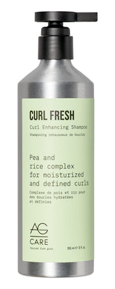 AG Care Curl Fresh Shampoo bottle shows moisturizing formula for defined curls.