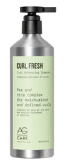 AG Care Curl Fresh Shampoo bottle shows moisturizing formula for defined curls.