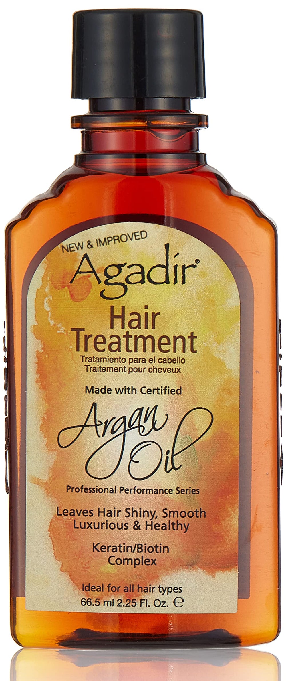 Agadir Argan Oil Hair Treatment bottle hydrates hair across all types.