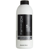 AGE beautiful 5-volume gentle creme developer bottle showing creamy texture for even color coverage