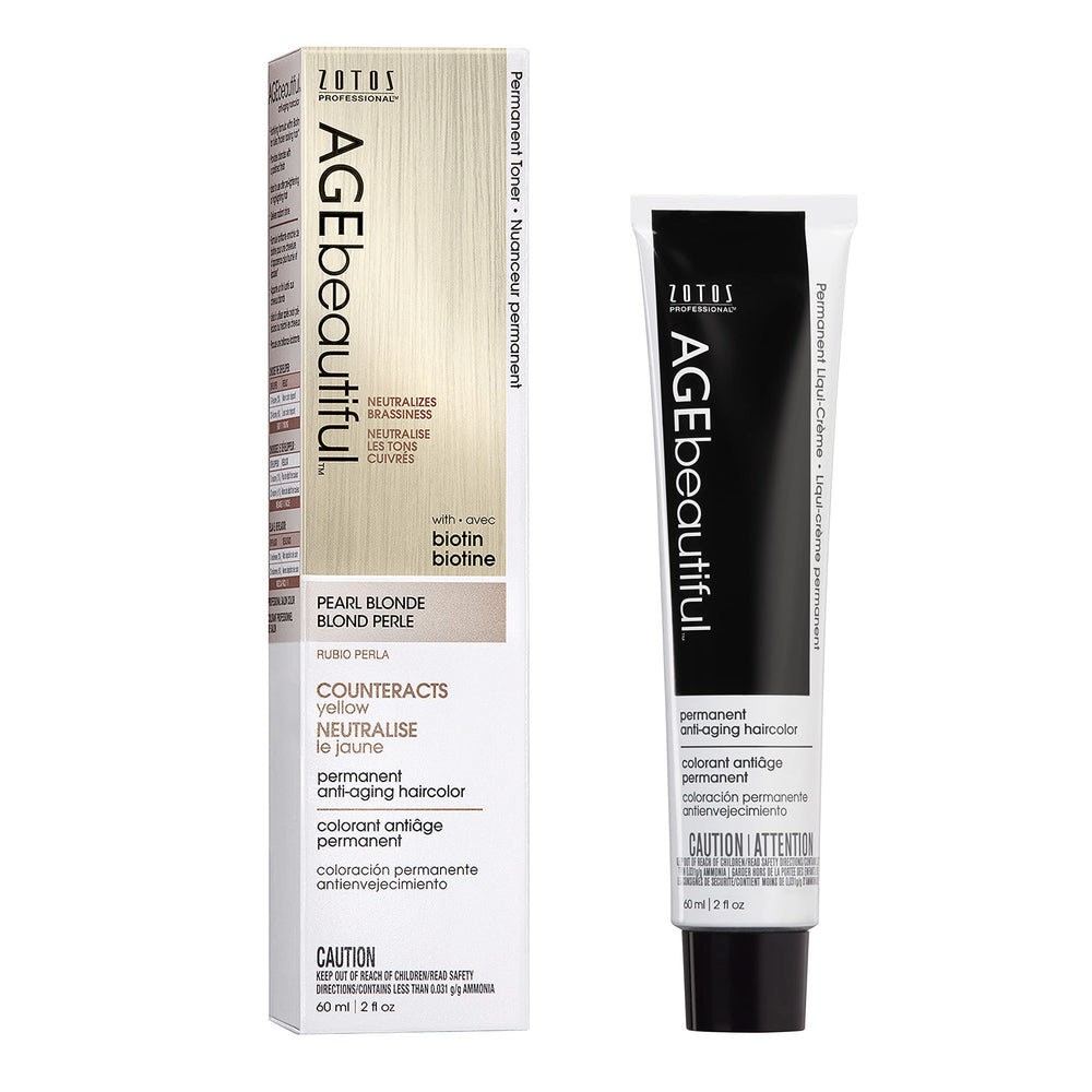 AGE beautiful Liqui-Creme dye bottle delivering rich color for aging hair.