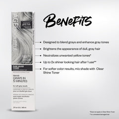 AGE beautiful Pure Silver Demi Liqui-Creme Toner application swirl blends silver tones.