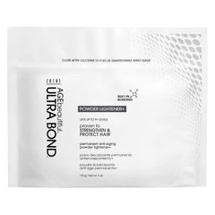 AGE beautiful Ultra Bond Powder Lightener tub with built-in bonding for strong, protected lift.
