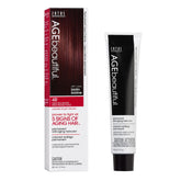 AGE beautiful Liqui Creme dye bottle in 4R dark red brown delivers 100% gray coverage.