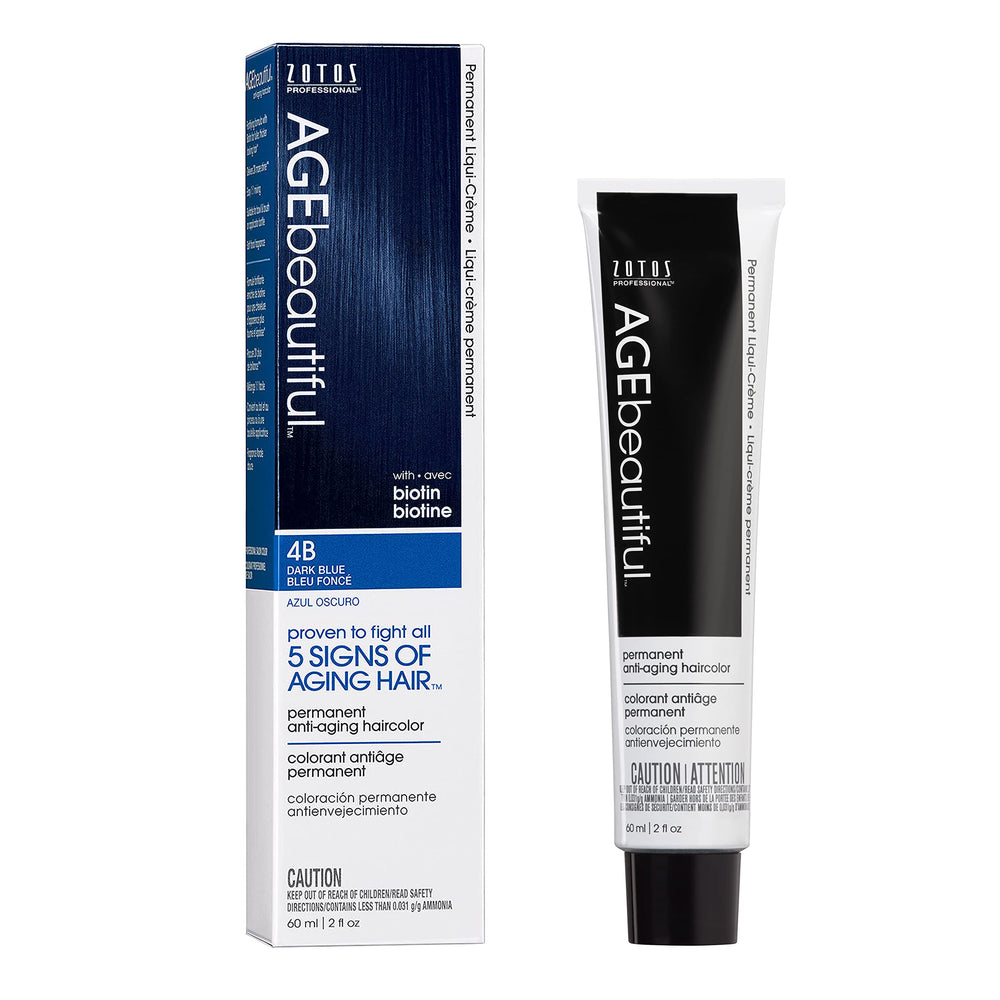 AGEbeautiful permanent hair color liqui creme bottle shows salon-worthy shade for even gray coverage.