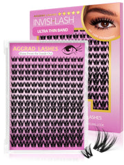 AGGRAD Flora Lash Clusters Kit 8-14mm close-up for wispy natural look.