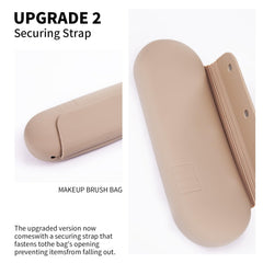 AGIKET walnut color makeup brush holder adds elegant storage for cosmetics.