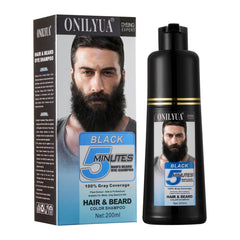 Agthyuve men's black beard dye bottle applying for seamless gray coverage