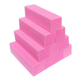 AhaTopia nail buffer block, 4-sided pink, ideal for precise smoothing on natural and acrylic nails.