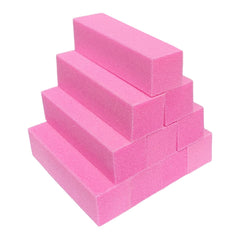 AhaTopia nail buffer block, 4-sided pink, ideal for precise smoothing on natural and acrylic nails.