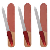 AhaTopia three-pack metal nail file with case, ideal for travel touch-ups.