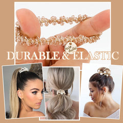 AHONEY coleta elástica con perlas y cristales, ideal para bodas y fiestas