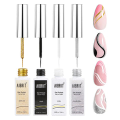 AIBRIT Gel Liner Art Set dorado para diseños brillantes en uñas