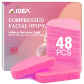AIDEA pink compressed facial sponges pack for gentle cleansing on the go.
