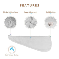 AIDEA 2-pack hair towel wrap on a dresser illustrating convenient storage and ready use.