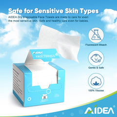 AIDEA toallas faciales, suavidad alta para piel sensible en uso diario.