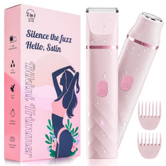 AIDIAM bikini trimmer pink front view, portable on-the-go grooming.