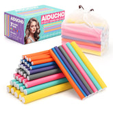 AIDUCHO heatless curlers setup with 42-piece kit for DIY curls