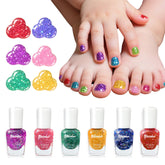 Aieenjor non-toxic kids nail polish set bottle close-up, safe for creative play