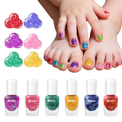 Aieenjor non-toxic kids nail polish set bottle close-up, safe for creative play