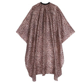AIHOPESTO waterproof leopard cape laid flat showing 64x56 coverage for full-body protection.