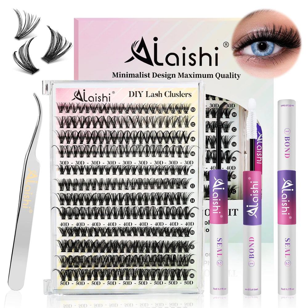 AILAISHI lash clusters kit close-up showing ultra-soft band for comfortable wear.
