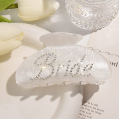 Aileam white acrylic banana barrette for versatile bridal styling