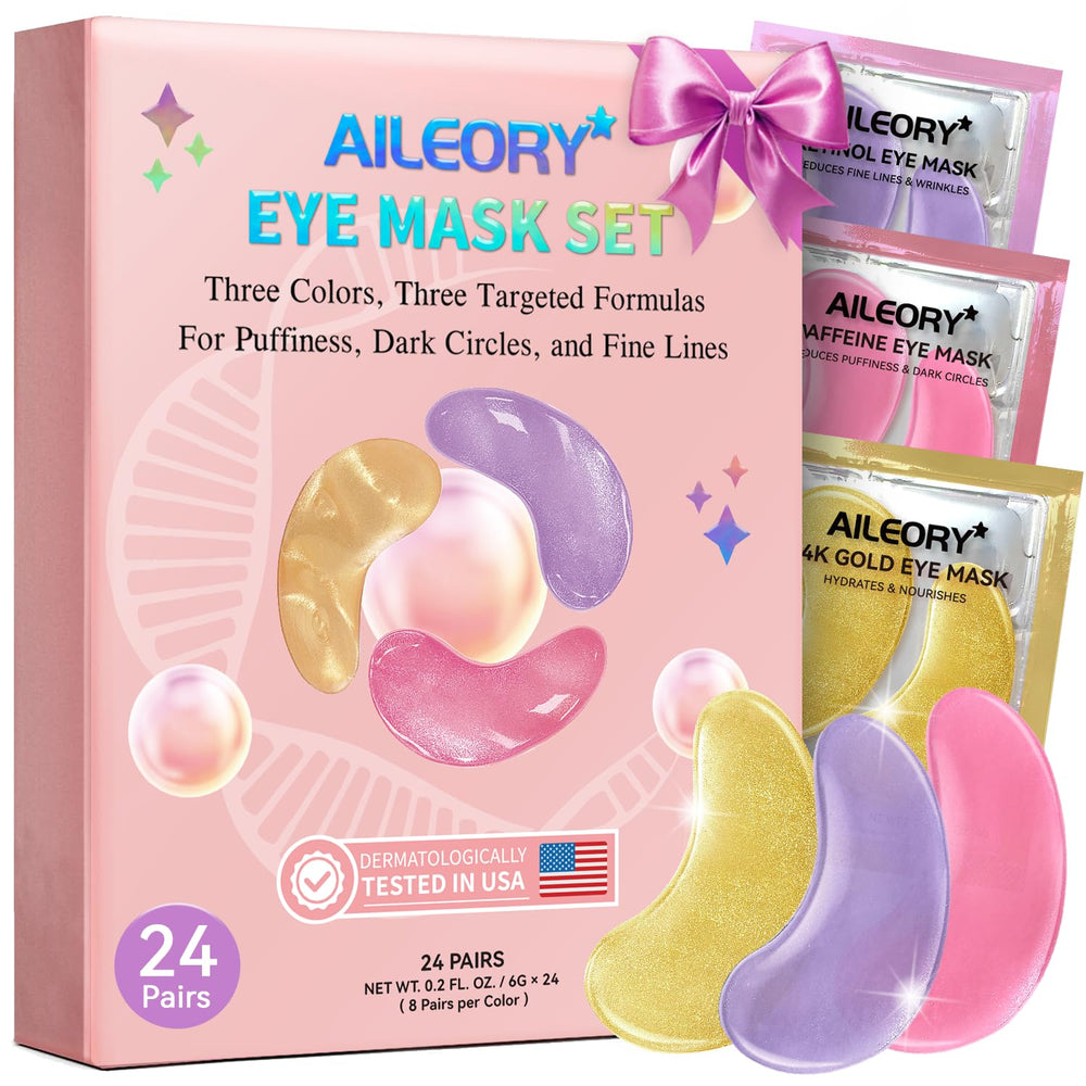 Parches AILEORY set de 24 pares para cuidado ocular diario.