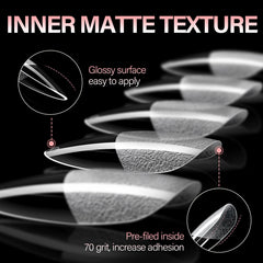 AILLSA half-matte nail tip texture for smooth color application.
