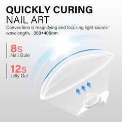 AILLSA handheld UV light cures jelly gel polish during nail art sessions