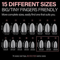 Close-up of matte texture on AILLSA almond nail tips