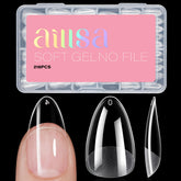Puntas AILLSA de gel medio almendra con acabado natural para casa