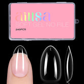AILLSA short almond nail tips provide precise fit for natural nail extension and gel polish base.