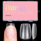 AILLSA storage box with 240 extra short coffin nail tips for organized DIY.