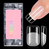 Uñas AILLSA cuadradas cortas con acabado medio mate para arte de uñas.