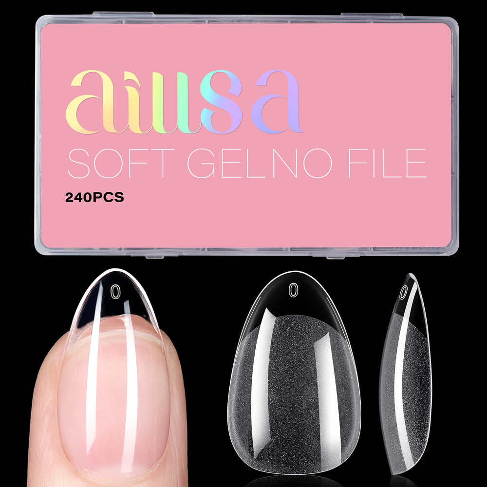 AILLSA tips uñas almendra corta para extensión con aspecto natural