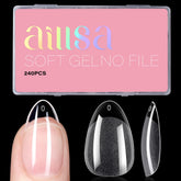 AILLSA tips uñas almendra corta para extensión con aspecto natural