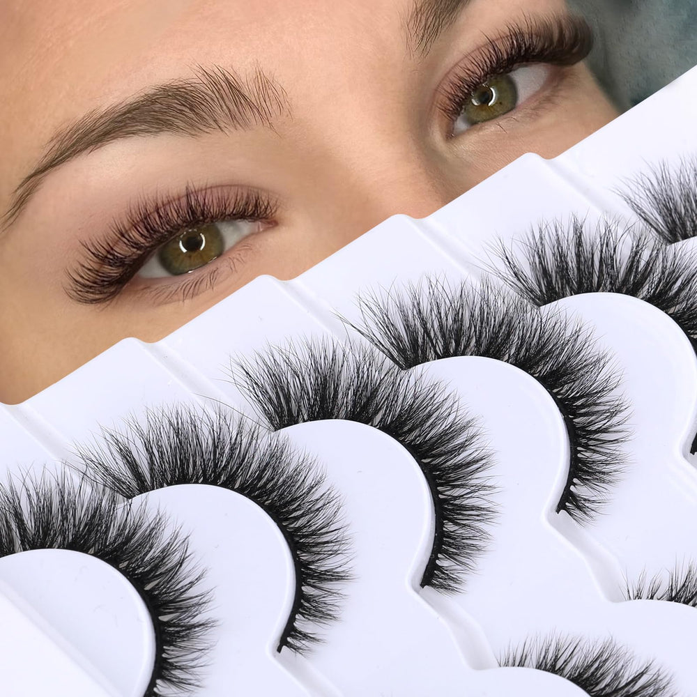 Ailynalash mink lashes 13mm cat-eye strips provide subtle lift for everyday definition.