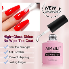 AIMEILI brillo espejo en uñas, efecto duradero y deslumbrante.