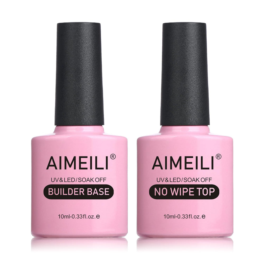 AIMEILI builder base bottle close-up for durable gel nail extensions.
