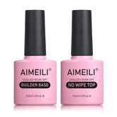 AIMEILI builder base bottle close-up for durable gel nail extensions.