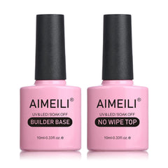 AIMEILI builder base bottle close-up for durable gel nail extensions.